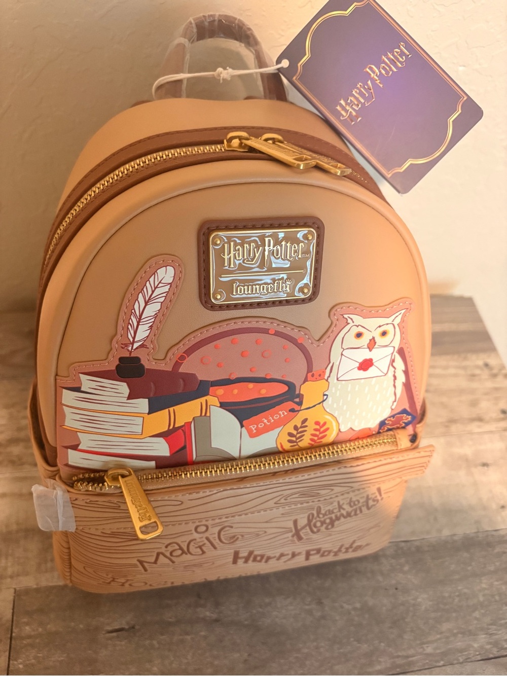 Loungefly Harry Potter Owl & Potion Mini Backpack in Tan